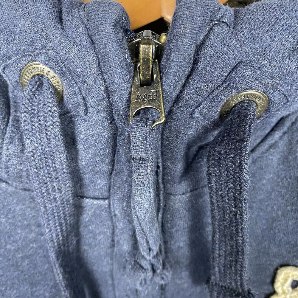 Vintage Y2K Abercrombie & Fitch Fur‎ Lined Zip Hoodie Preppy Women's L - Picture 5 of 12